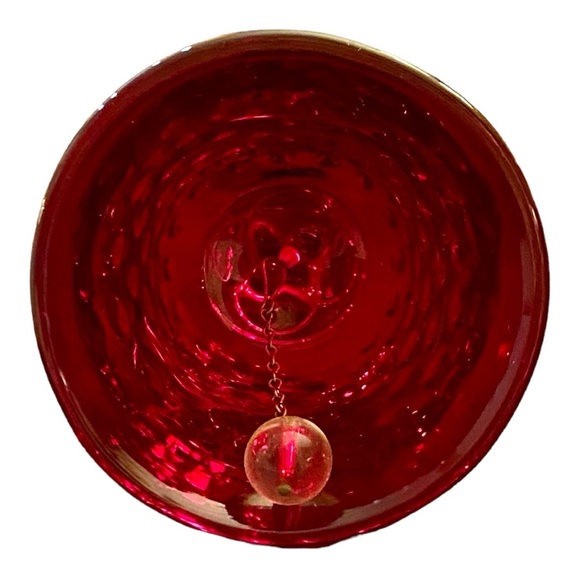Fenton red hobnail glass hand bell Amberina ornamental decorative art glass MINT - Picture 3 of 3